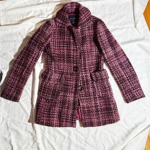Banana Republic Wool & Mohair Tweed Button Down Pea Coat